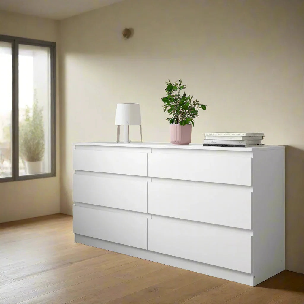 Drawer Unit - MDF Wood - White - 140x40x72 cm - Cataloug