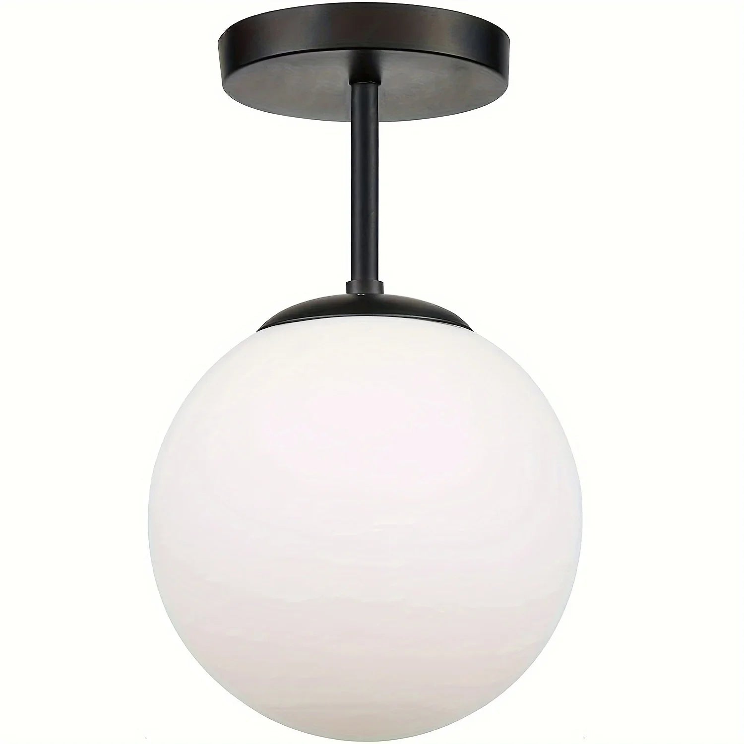 Ceiling Lamp - Metal & Glass - Black - 25×20×25 cm