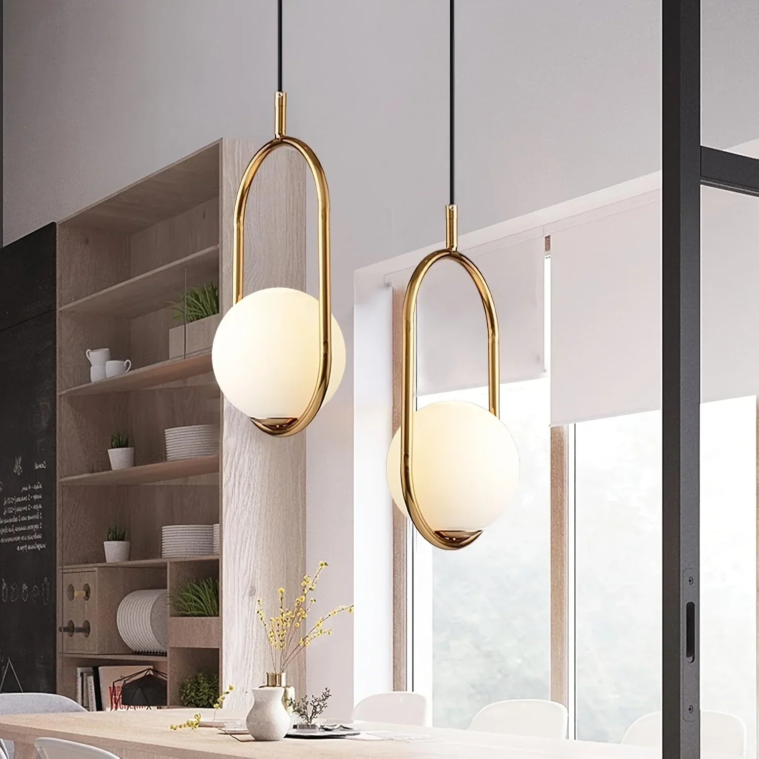 Ceiling Lamp - Metal & Glass - Gold - 50×40×50 cm