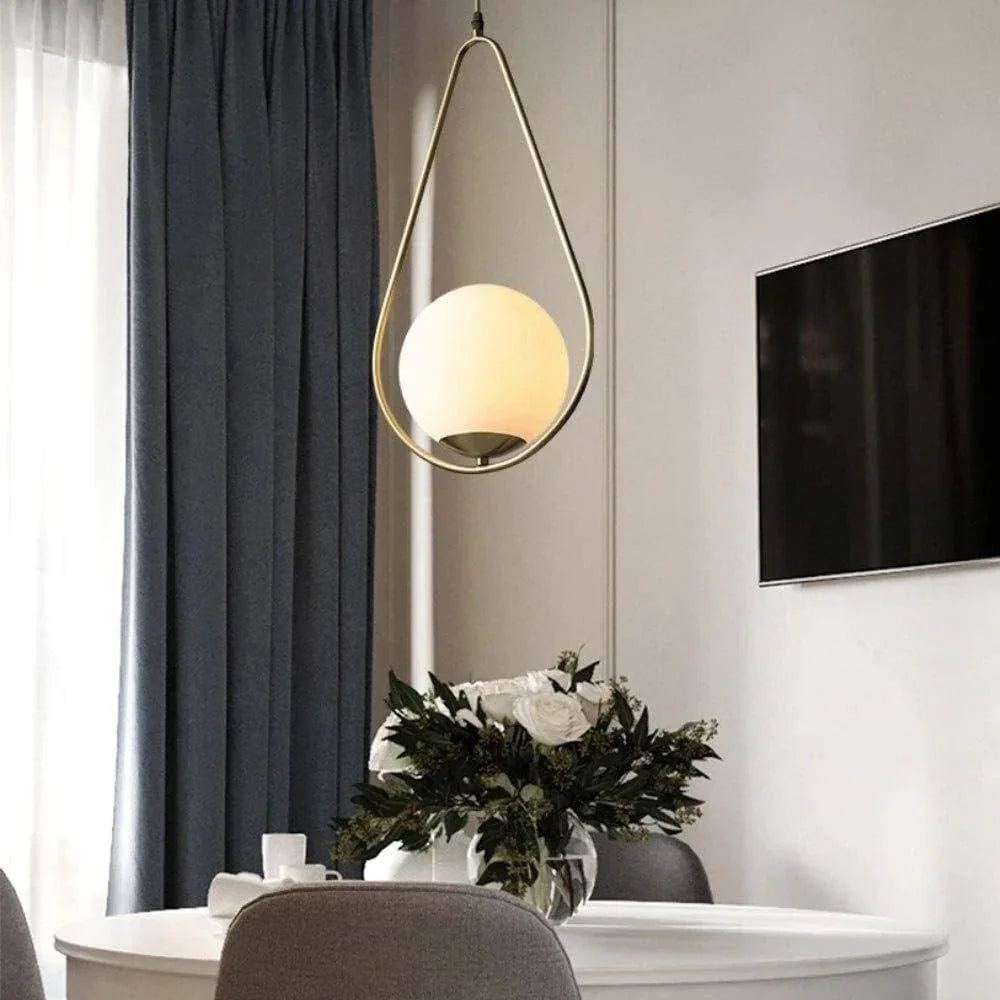 Ceiling Lamp - Metal & Glass - Gold - 50×25×50 cm