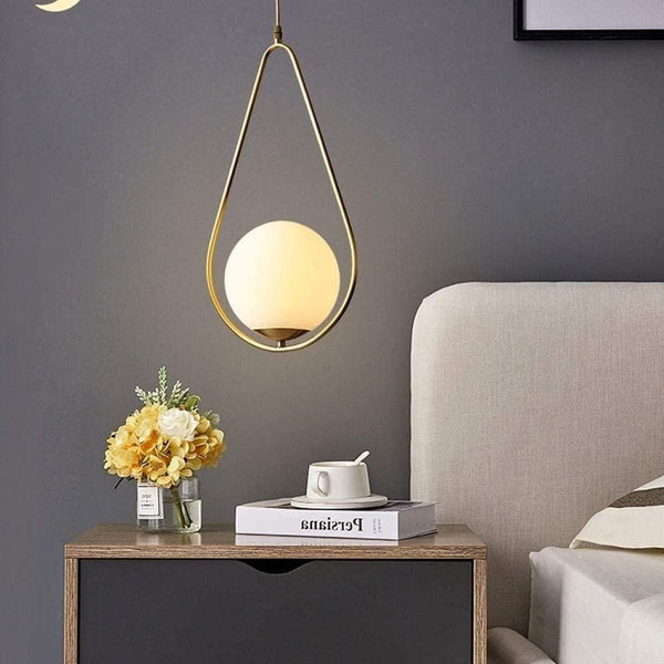 Ceiling Lamp - Metal & Glass - Gold - 50×25×50 cm