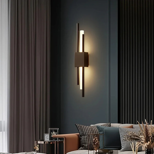 Wall Lamp - Metal & Acrylic - Black - 50×10×50 cm