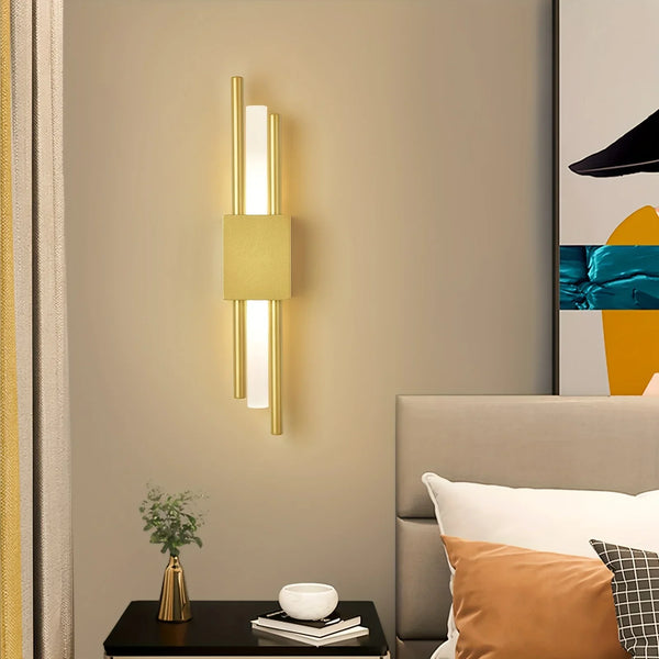 Wall Lamp - Metal & Acrylic - Gold - 50×10×50 cm