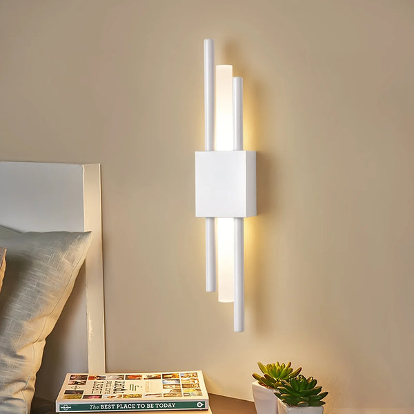 Wall Lamp - Metal & Acrylic - White - 50×10×50 cm