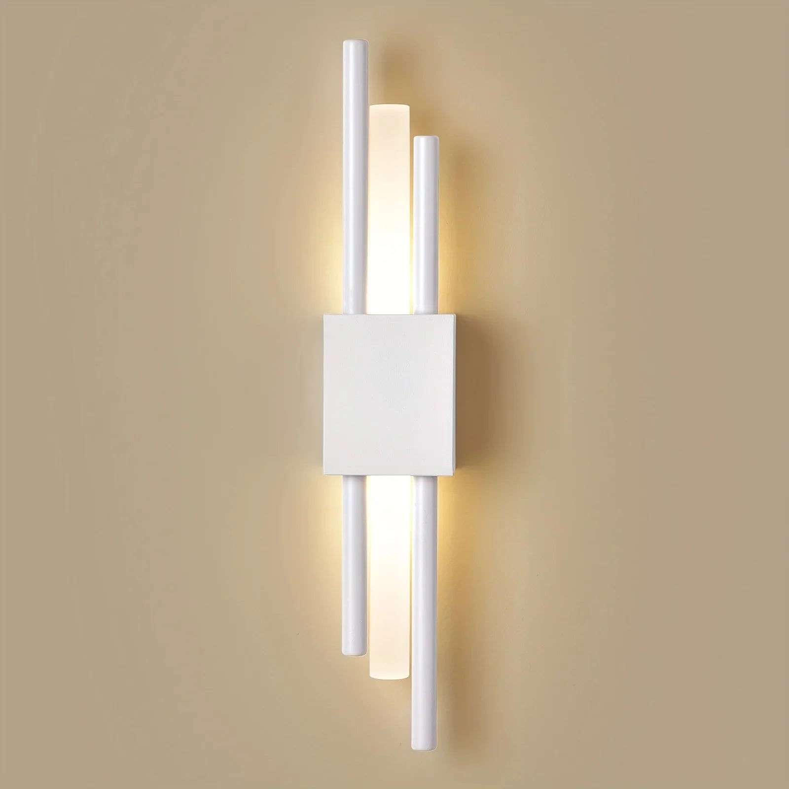 Wall Lamp - Metal & Acrylic - White - 50×10×50 cm