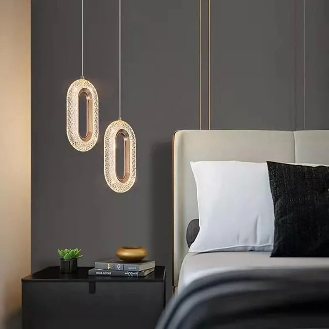 Ceiling Lamp - Acrylic - Gold - 25×40×25 cm