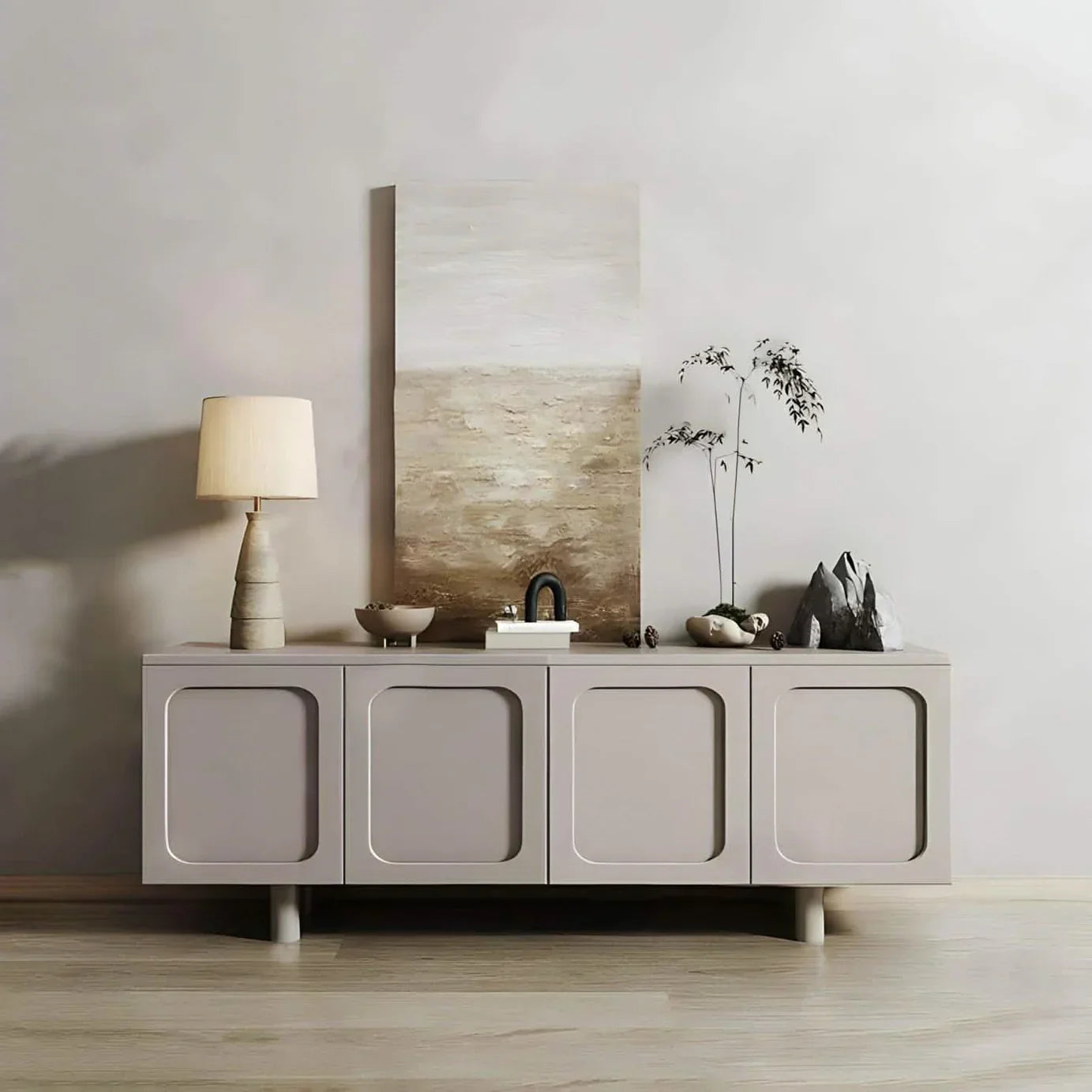 Buffet - MDF Wood - Grey - 160x30x50 cm - Cataloug