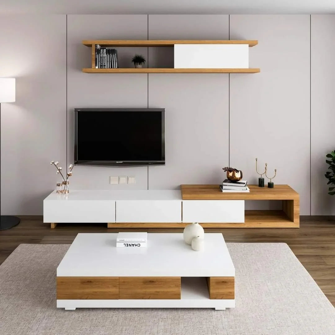 Bundle (TV Unit & Coffee Table) - MDF Wood - Multi Color - Cataloug