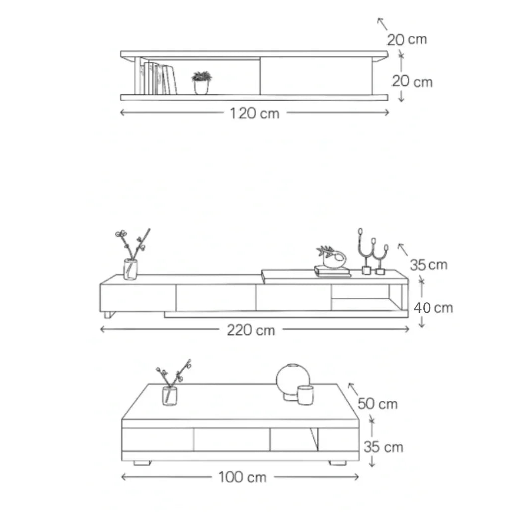 Bundle (TV Unit & Coffee Table) - MDF Wood - Multi Color - Cataloug