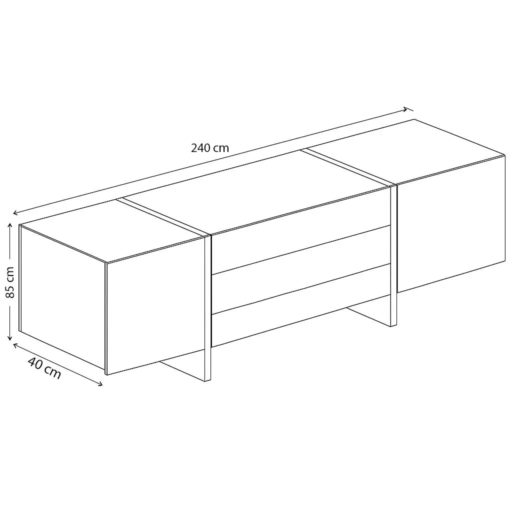 Buffet- MDF Wood - Brown - 240x40x85 cm - Cataloug