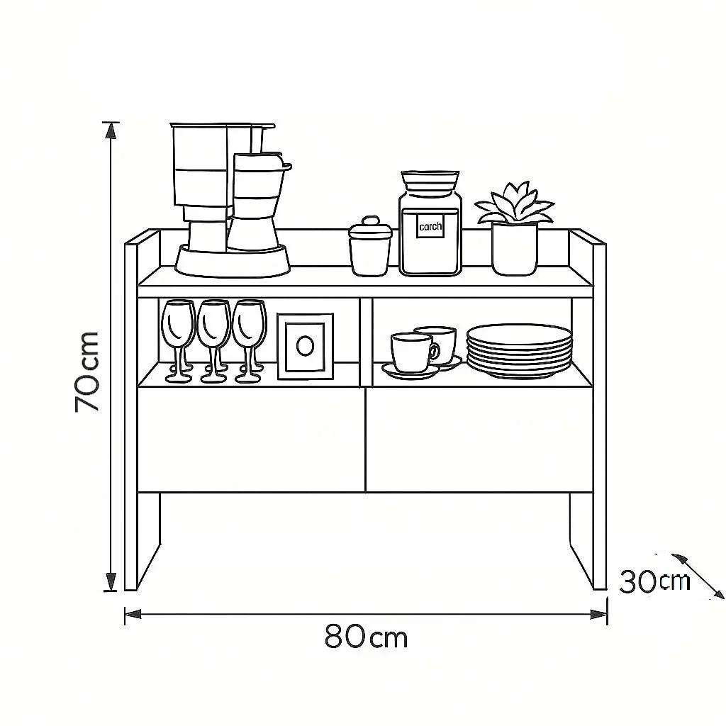 Coffee Corner - MDF - Multi Color - 80x70x30 - Cataloug