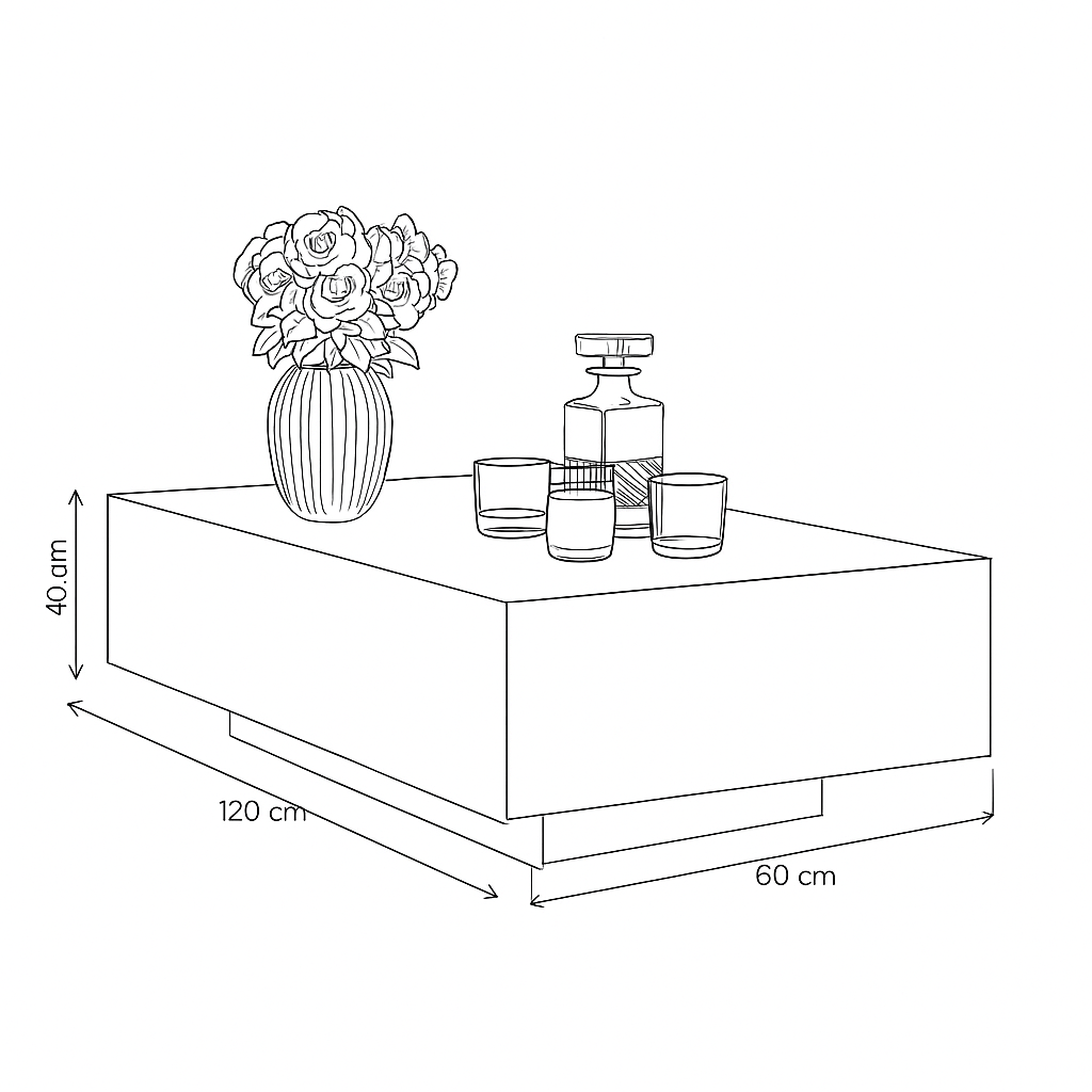 ترابيزة قهوة - خشب ام دي اف - متعددة الألوان - 120x65x30