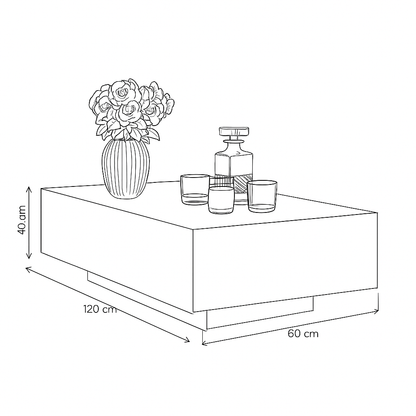 ترابيزة قهوة - خشب ام دي اف - متعددة الألوان - 120x65x30