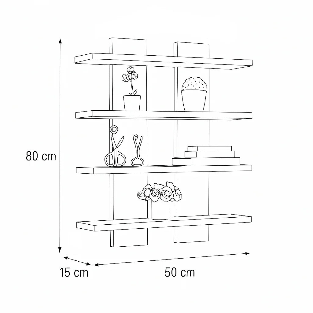 Shelf - MDF - Multi Color - 15x50x80 - Cataloug