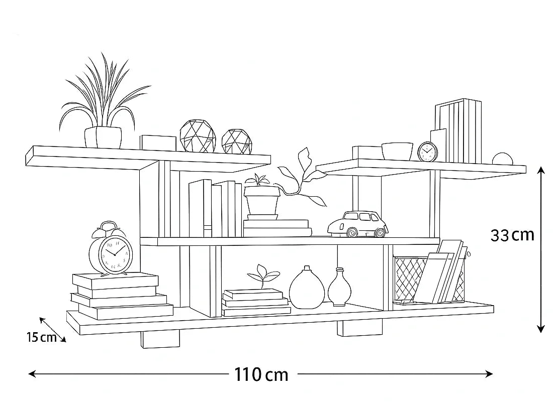 Shelf - MDF - Multi Color - 15x110x33 - Cataloug
