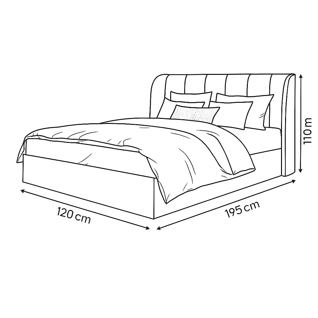 Bed - MDF - Velvet - Multi Sizes - Cataloug