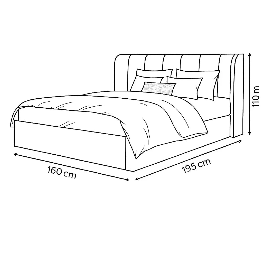 Bed - MDF - Velvet - Multi Sizes - Cataloug