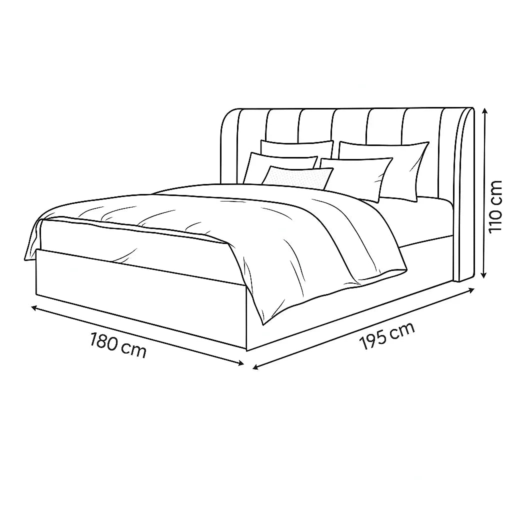 Bed - MDF - Velvet - Multi Sizes - Cataloug