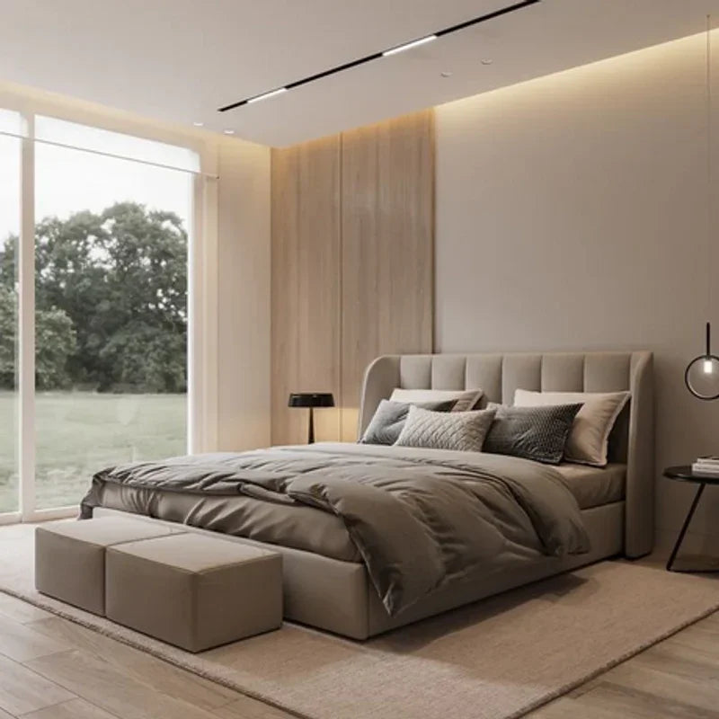 Bed - MDF - Velvet - Multi Sizes - Cataloug