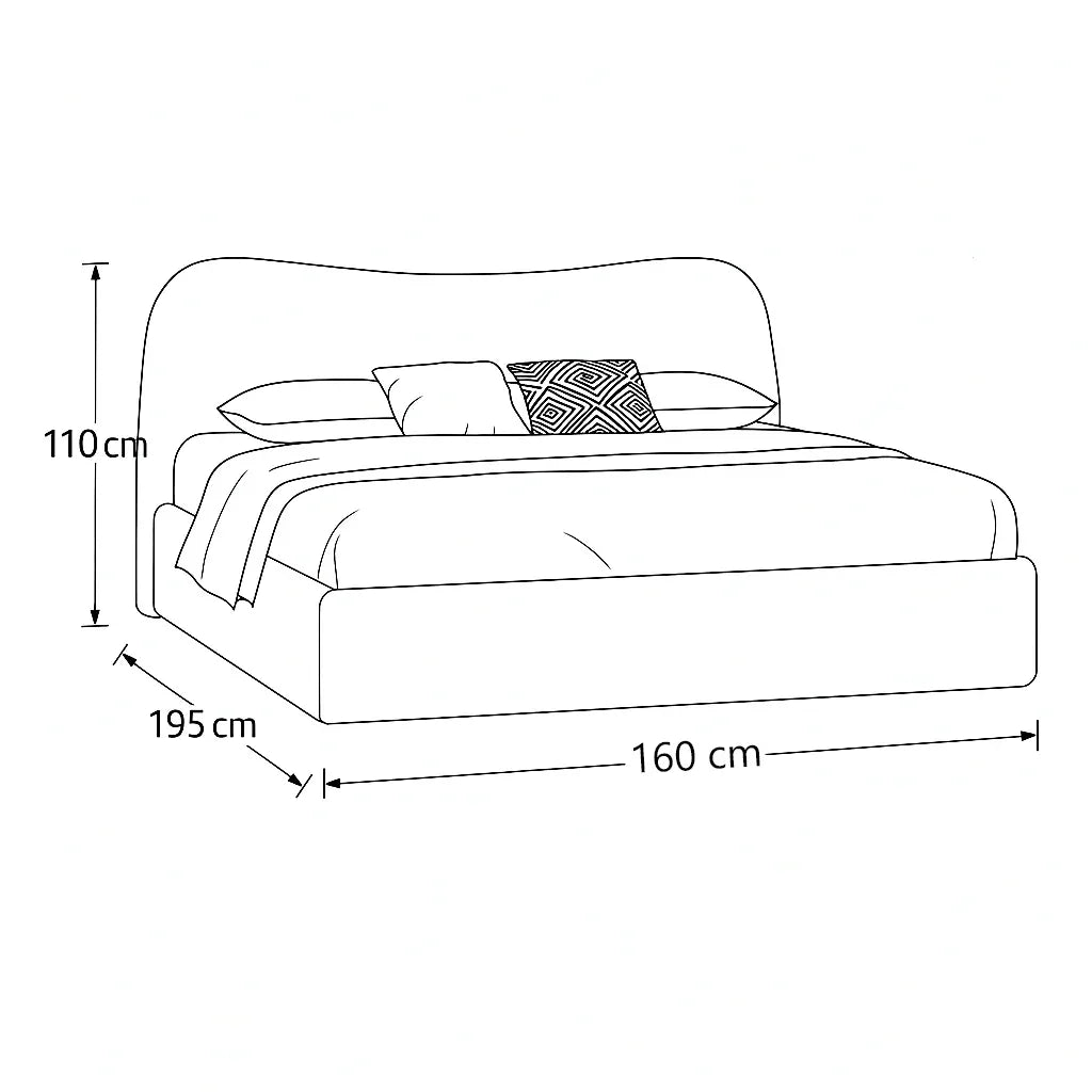 Bed - MDF - Linen - Multi Sizes - Cataloug