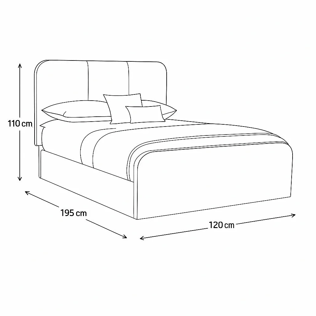 Bed - MDF - Velvet - Multi Sizes - Cataloug