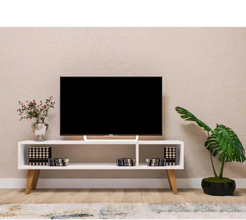 TV Unit - MDF Wood - White - 120x30x45 cm - Cataloug