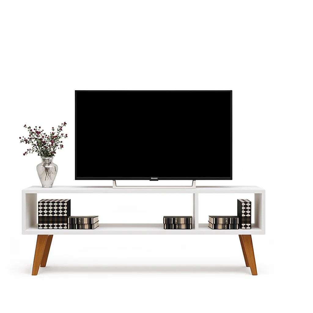 TV Unit - MDF Wood - White - 120x30x45 cm - Cataloug