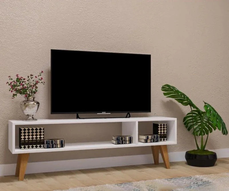 TV Unit - MDF Wood - White - 120x30x45 cm - Cataloug
