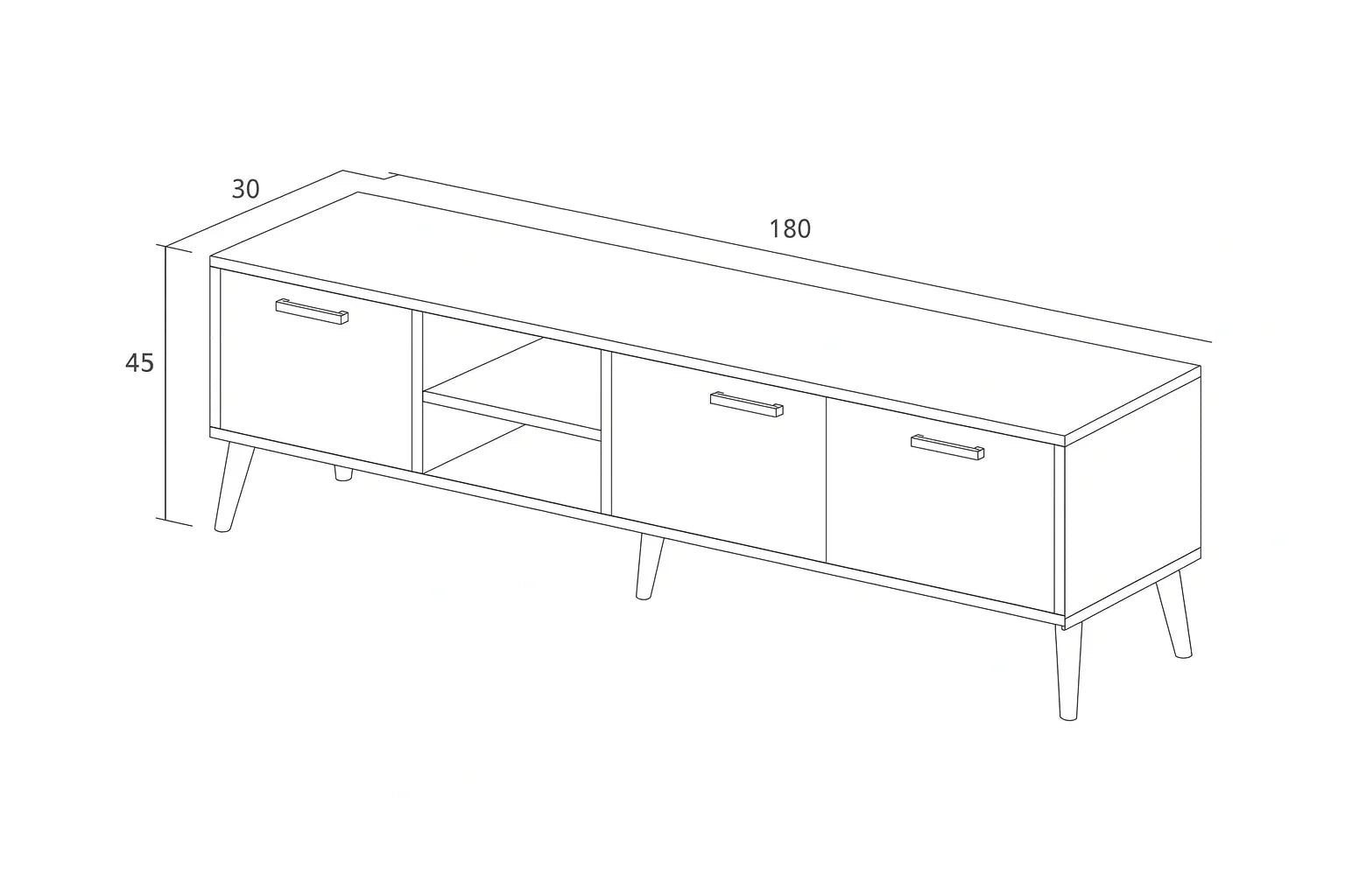 TV Unit - MDF Wood - Multi Color - 180x30x45 cm - Cataloug