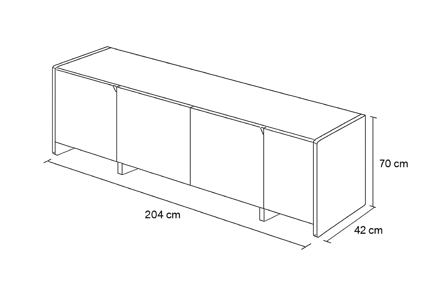 TV Unit - MDF Wood - Brown & White - 204x42x70 cm - Cataloug
