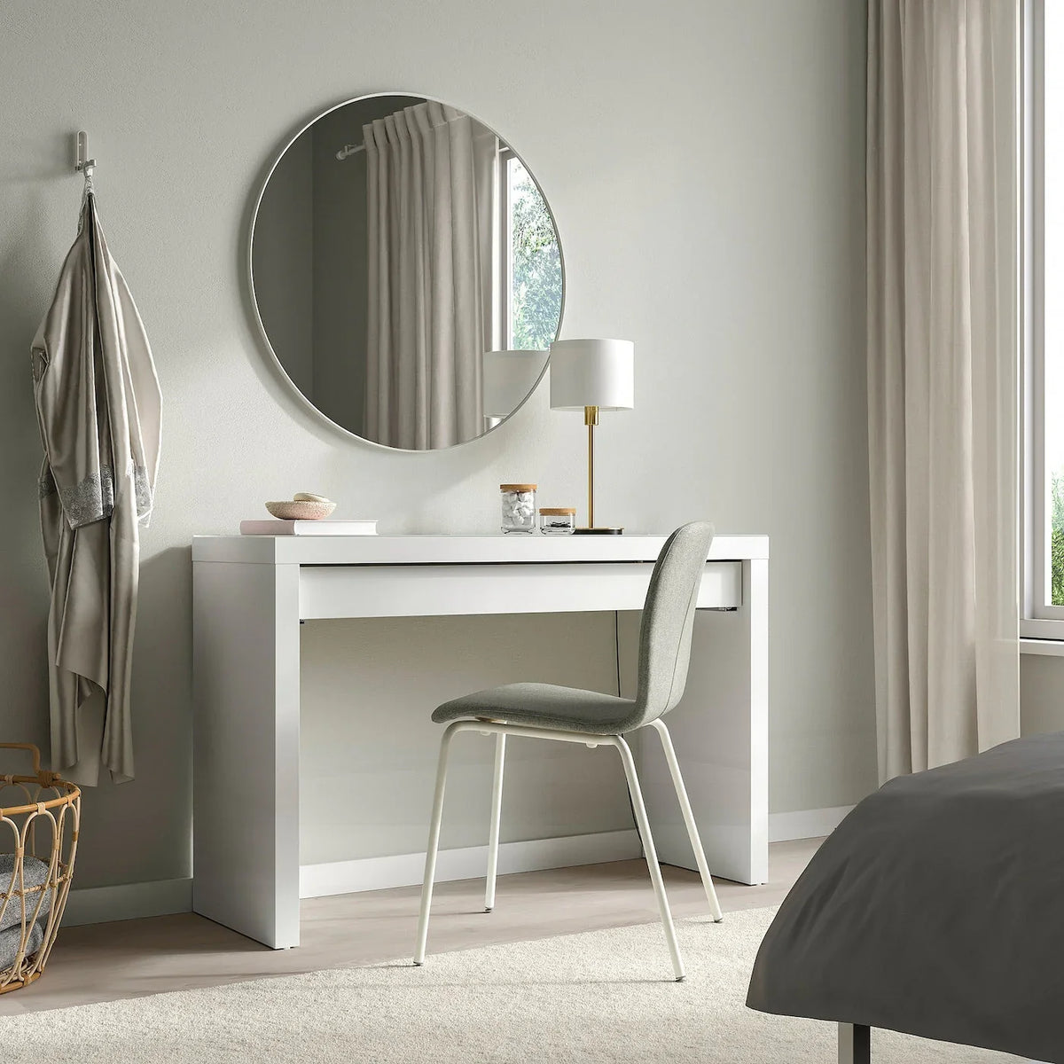 Desk - MDF Wood - White - 120x41x77 cm - Cataloug