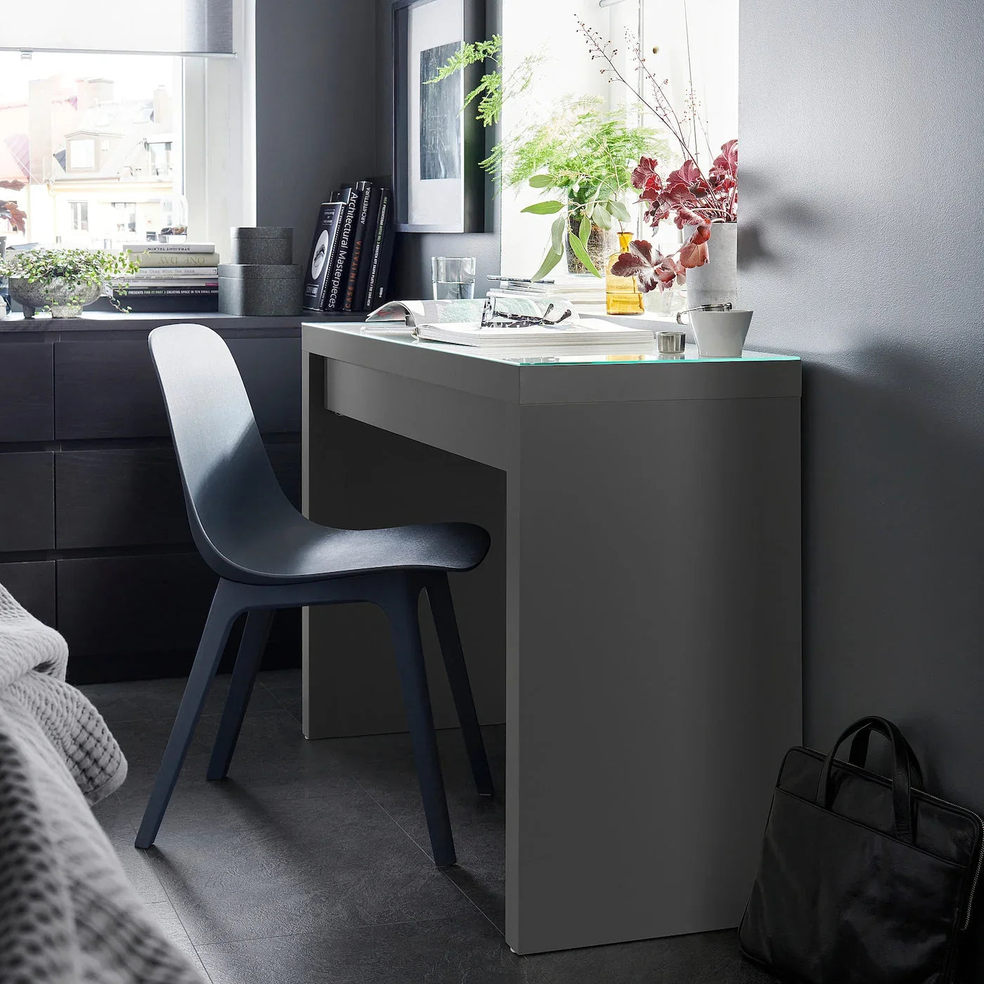 Desk - MDF Wood - Grey - 120x41x77 cm - Cataloug