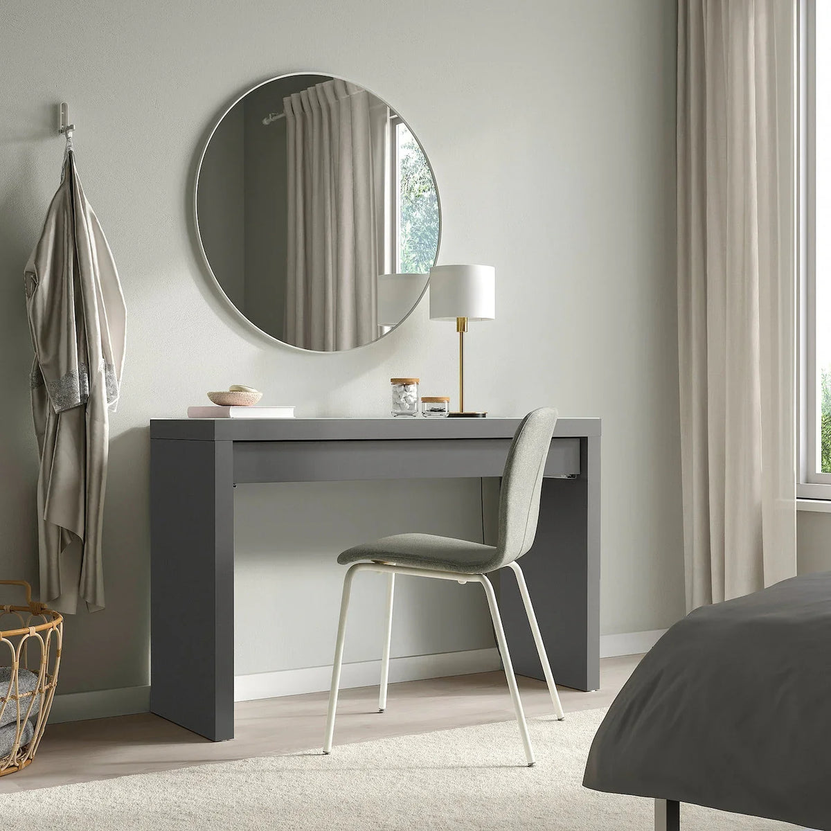 Desk - MDF Wood - Grey - 120x41x77 cm - Cataloug