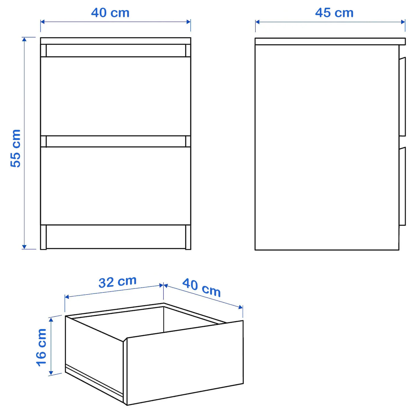 Commode - MDF Wood - Brown - 40x45x55 cm - Cataloug