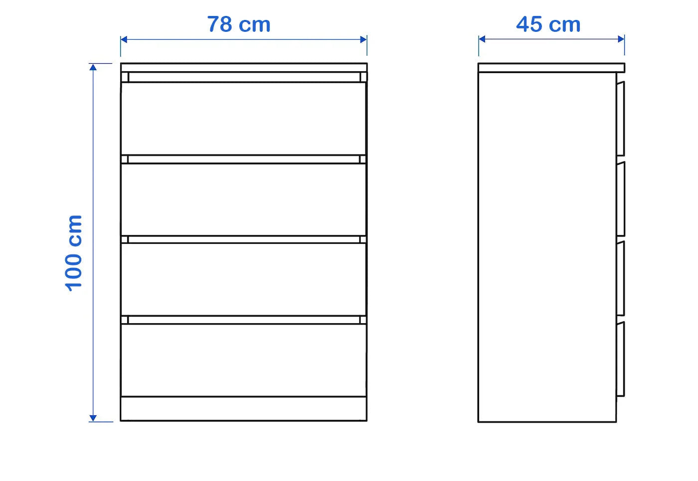 Drawer Unit - MDF Wood - Brown - 78×45×100 cm - Cataloug