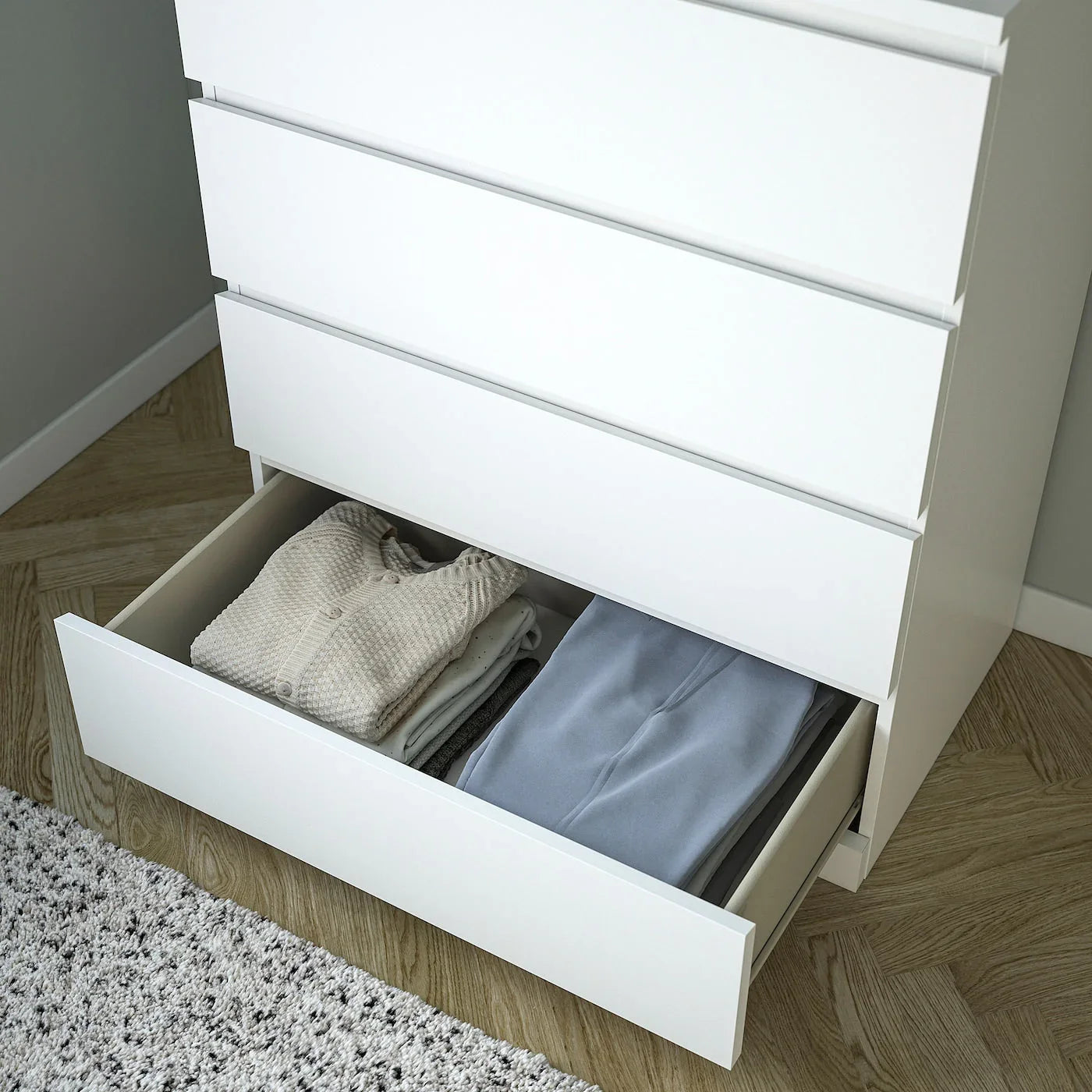 Drawer Unit - MDF Wood - White - 78x45x100 cm - Cataloug