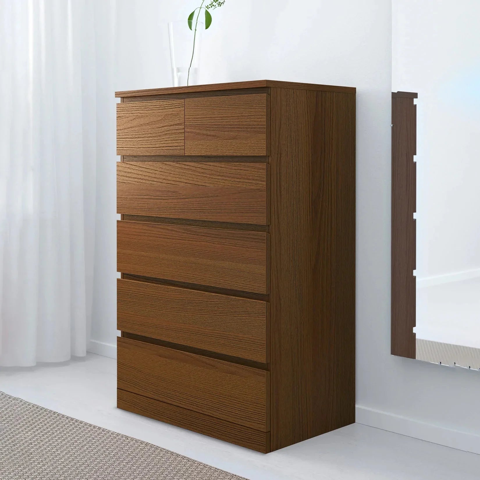 Drawer Unit - MDF Wood - Brown - 123x78x45 cm - Cataloug