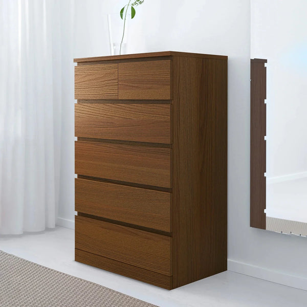 Drawer Unit - MDF Wood - Brown - 123x78x45 cm - Cataloug