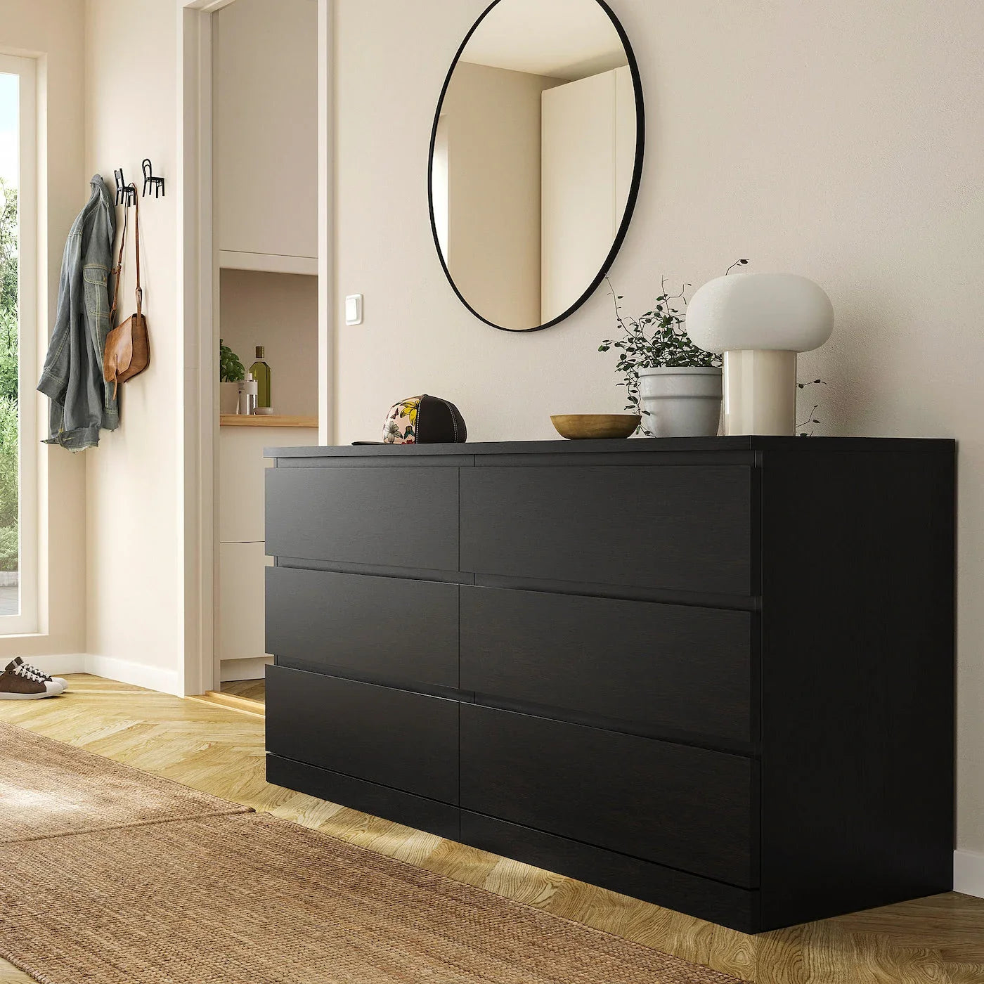 Drawer Unit - MDF Wood - Black - 156x45x78 cm - Cataloug