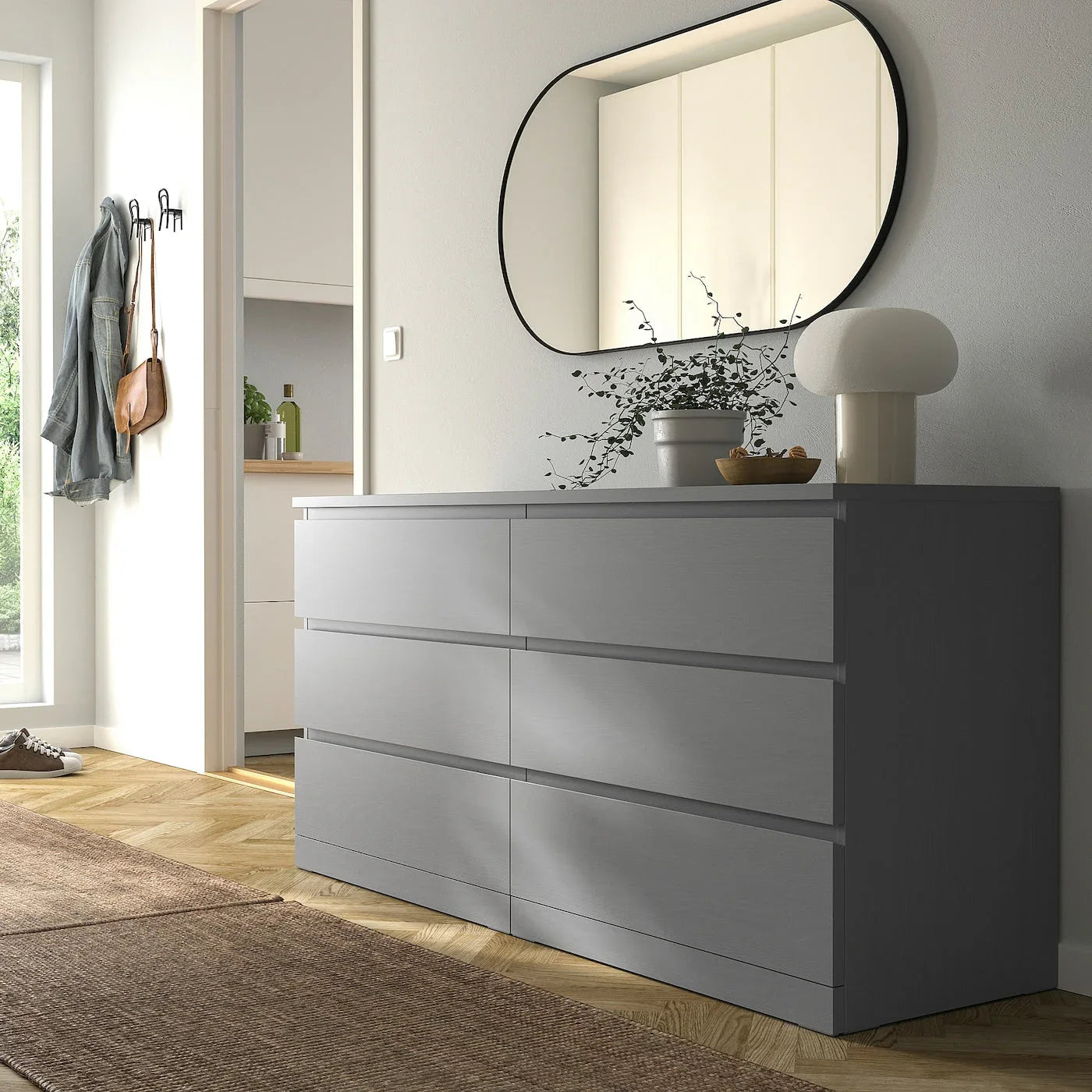 Drawer Unit - MDF Wood - Grey - 156x45x78 cm - Cataloug