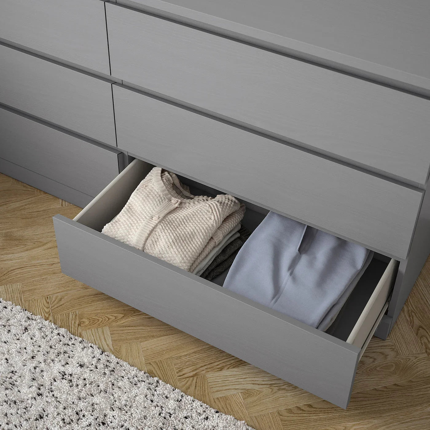 Drawer Unit - MDF Wood - Grey - 156x45x78 cm - Cataloug