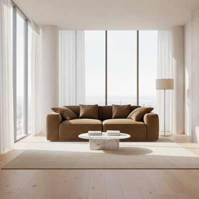 Sofa - Beech Wood - Linen Fabric - 225x85 cm - Cataloug