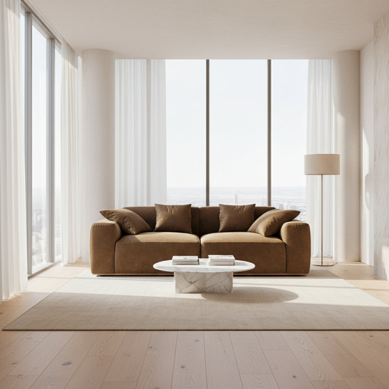 Sofa - Beech Wood - Linen Fabric - 225x85 cm - Cataloug