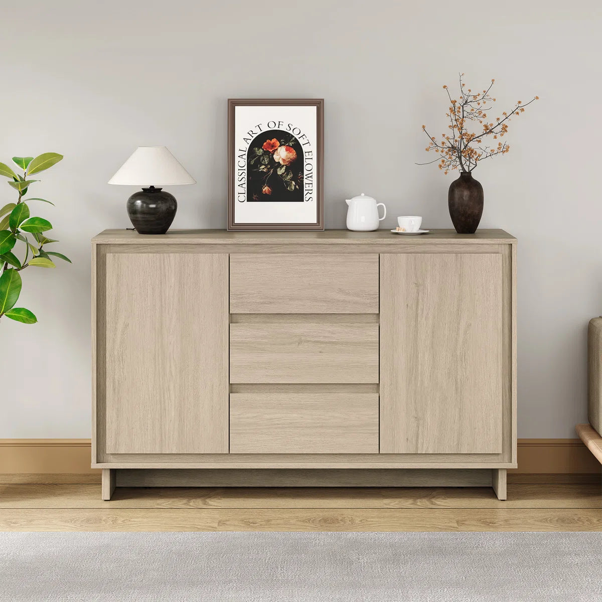 Buffet - MDF Wood - Beige -130x80x40 cm