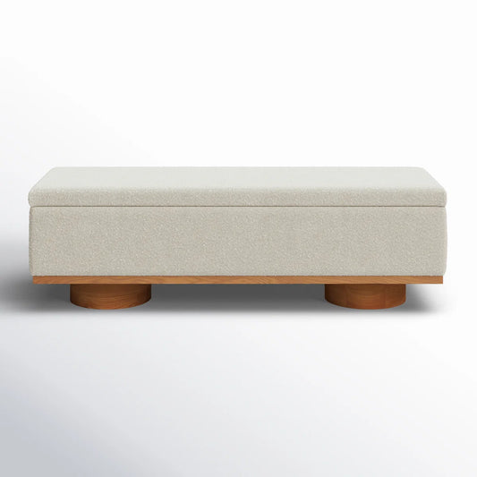 بانكيت (مع وحدة تخزين) - خشب ام دي اف - متعدد الألوان - كتان - 154×50×49 سم