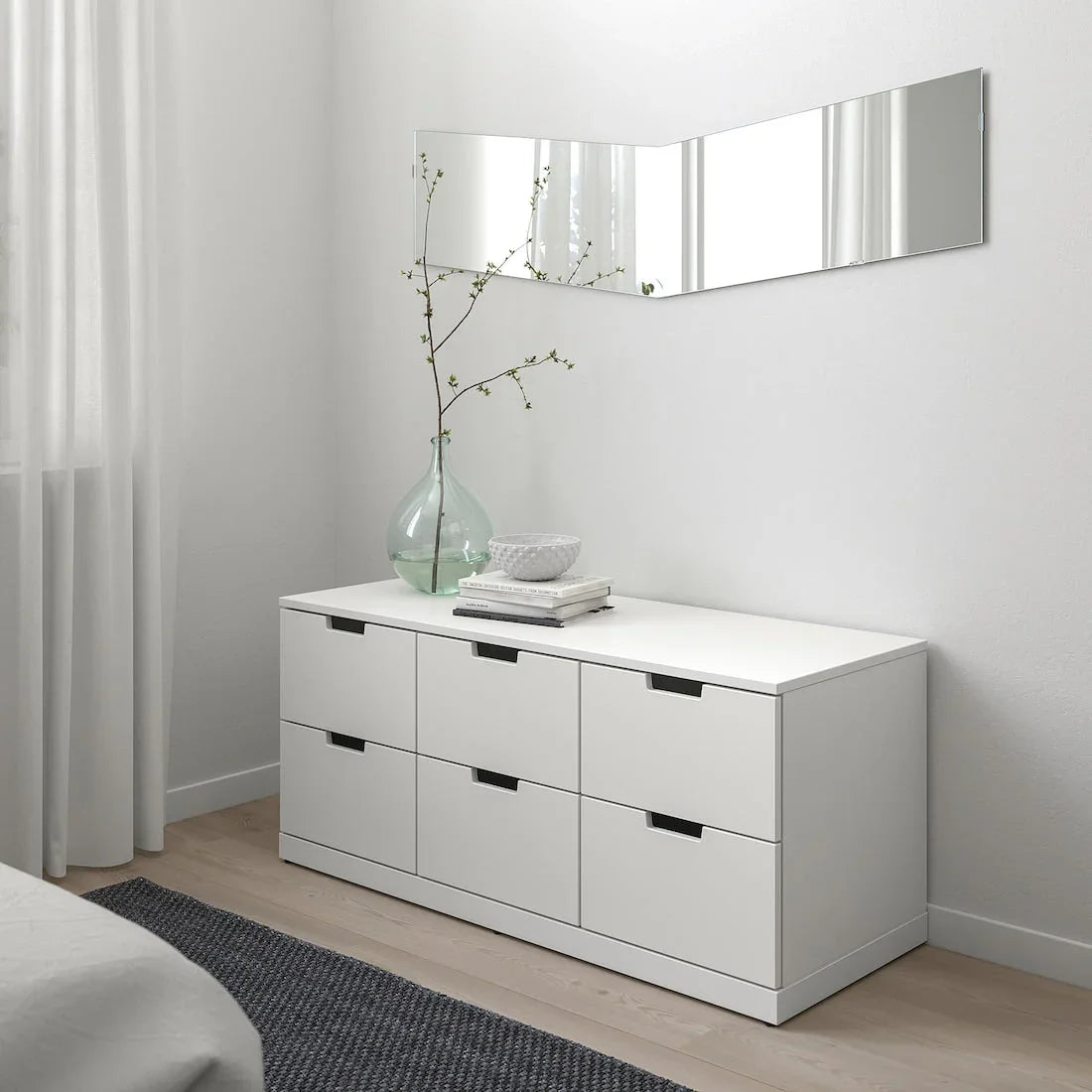 Drawer Unit - MDF Wood - White - 117x42x54 cm - Cataloug