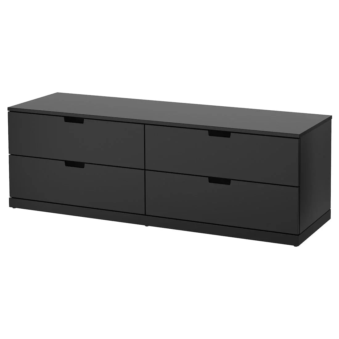Drawer Unit - MDF Wood - Black - 156x42x54 cm - Cataloug