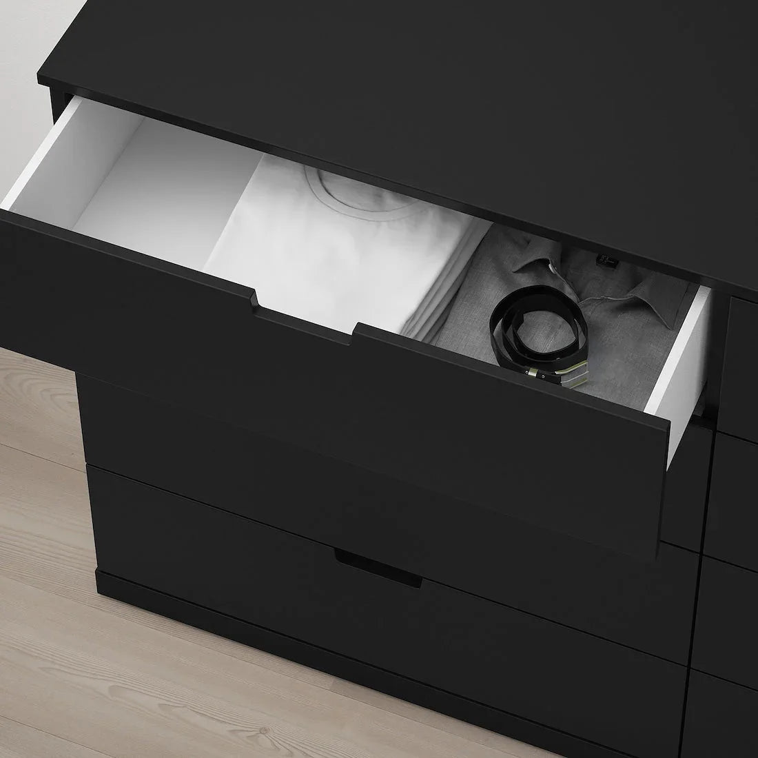 Drawer Unit - MDF Wood - Black - 156x42x99 cm - Cataloug