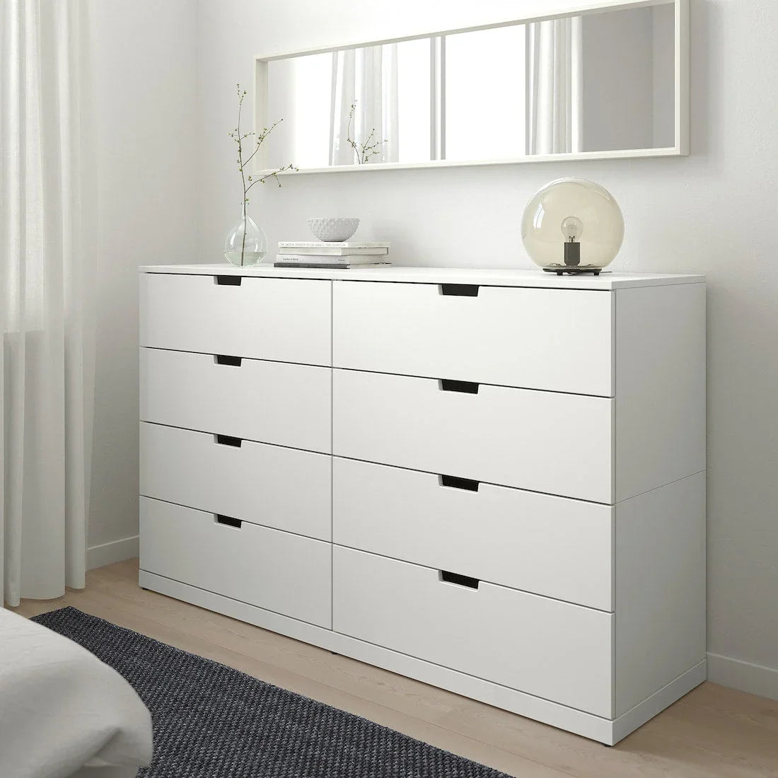 Drawer Unit - MDF Wood - White - 156x42x99 cm - Cataloug