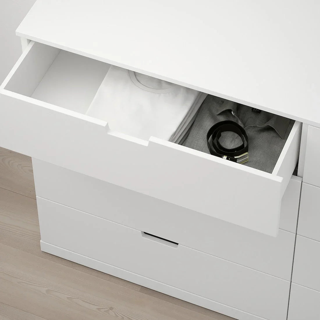 Drawer Unit - MDF Wood - White - 156x42x99 cm - Cataloug
